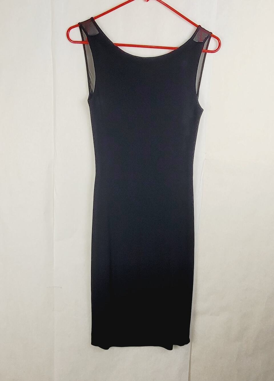 Vintage Vera Wang Suky Rosan silk black sheer back sheath dress Sz 6 Witchy Goth